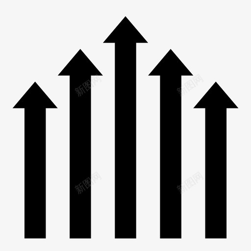 向上箭头峰值上升图标svg_新图网 https://ixintu.com 上升 向上 向上箭头 增加 增长 峰值 平行 房屋 顶部
