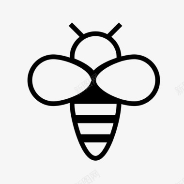 蜜蜂条纹昆虫图标图标