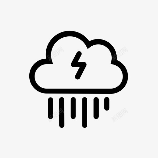 雷雨云照明图标svg_新图网 https://ixintu.com 云 天气 天气图标 暴风雨 照明 轮廓 雷雨