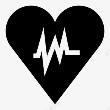 心脏生命线脉搏监测图标图标
