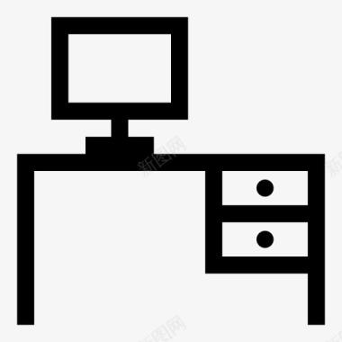 书桌电脑桌家具图标图标