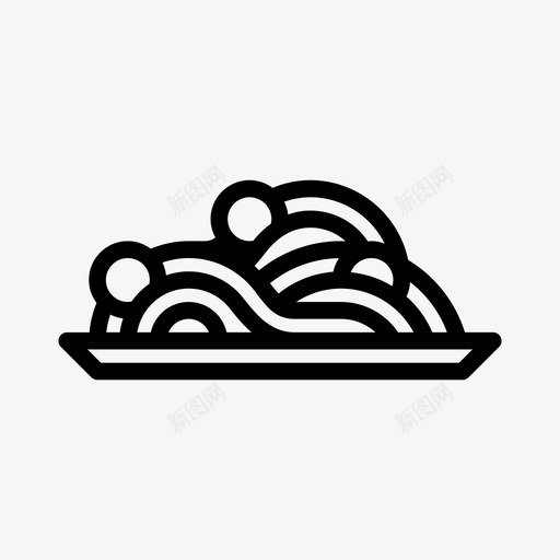 意大利面面条肉丸图标svg_新图网 https://ixintu.com 健康 意大利 意大利面 晚餐 肉丸 面条 食物 饮食