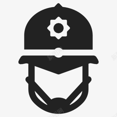 警察头盔警官人图标图标
