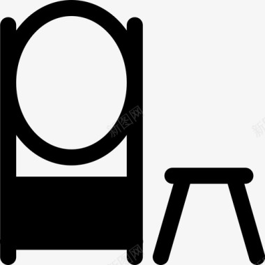 梳妆台小凳子卫生间图标图标