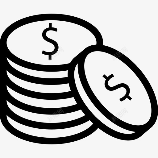 硬币付款美元符号图标svg_新图网 https://ixintu.com 交易 付款 变更 成本 支出 硬币 经济 美元符号 财务 货币