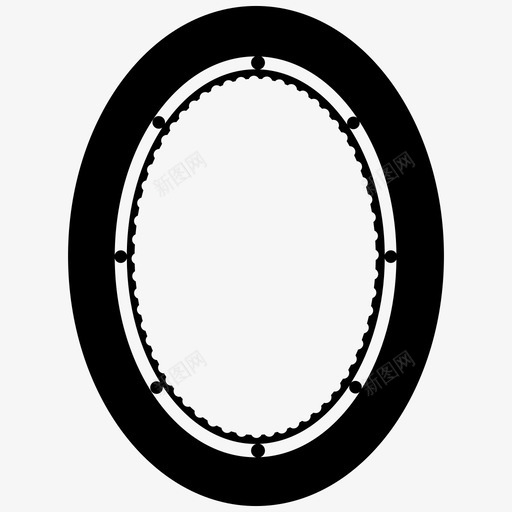 圆框镜子椭圆形图标svg_新图网 https://ixintu.com 圆框 椭圆形 相框 镜子