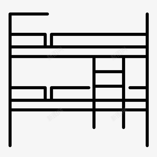 双层床双人床托盘图标svg_新图网 https://ixintu.com 双人床 双层床 床垫 托盘 放松 睡眠 顶层床