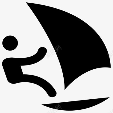风帆冲浪划船航海图标图标
