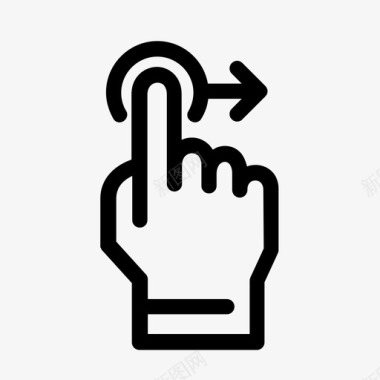 一个手指向右滑动一个手指点图标图标