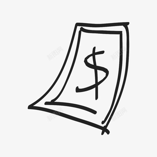货币手绘涂鸦图标svg_新图网 https://ixintu.com 手绘 涂鸦 现金 素描 美元符号 美元钞票 货币 钞票
