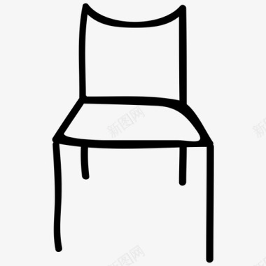 椅子素描坐椅图标图标