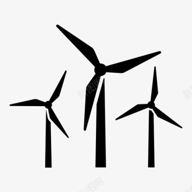 风电场可持续性可再生能源图标图标