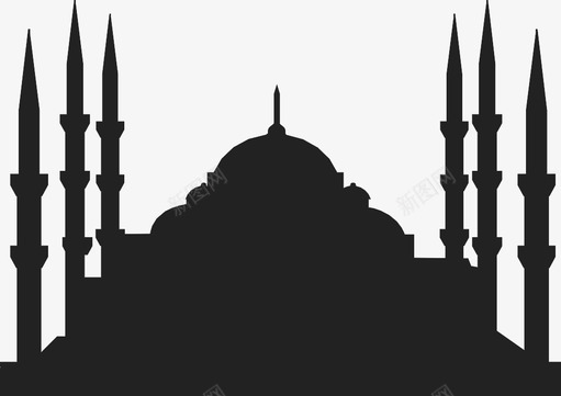 伊斯坦布尔的蓝色清真寺图标图标