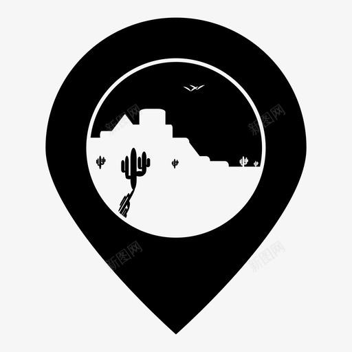 沙漠地图地图标签svg_新图网 https://ixintu.com 图钉 地图 地图图钉 地图标签 地图标记 定位标记 导航 沙漠