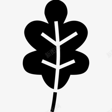 橡树叶植物物体图标图标