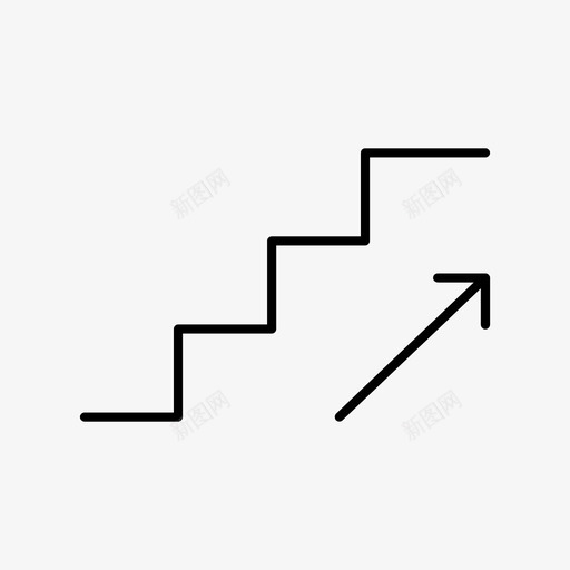 楼上台阶楼梯图标svg_新图网 https://ixintu.com 上升 台阶 攀爬 方向 楼上 楼梯 自动扶梯 运输和旅行 锻炼