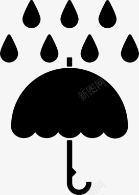 伞风暴雨滴图标图标