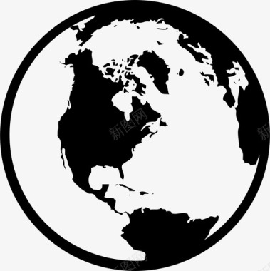 地球北美行星图标图标