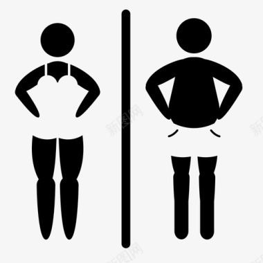 更衣室卫生间女厕图标图标