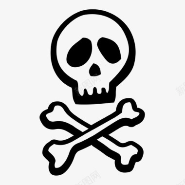 骷髅和交叉骨骷髅海盗图标图标