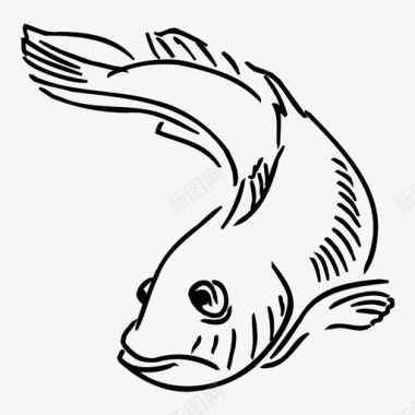 鱼游泳海洋生物图标图标
