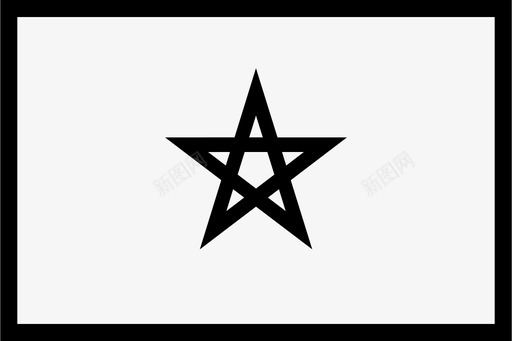 摩洛哥国旗波浪星星图标图标