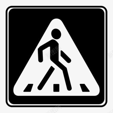 人行横道步行旅行图标图标