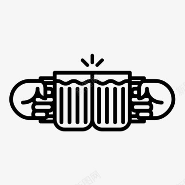 干杯啤酒庆祝图标图标