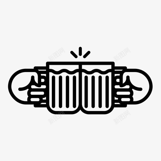 干杯啤酒庆祝图标svg_新图网 https://ixintu.com 啤酒 干杯 庆祝 碰杯 祝酒