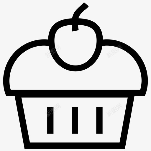 纸杯蛋糕糖果糕点图标svg_新图网 https://ixintu.com 上面的樱桃 仙女杯 松饼 甜点 甜甜圈 糕点 糖果 纸杯蛋糕 面包房 食物