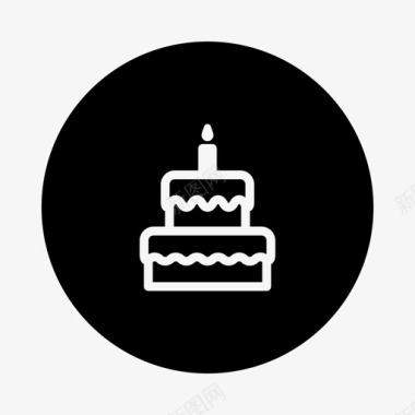 蛋糕分层生日快乐图标图标