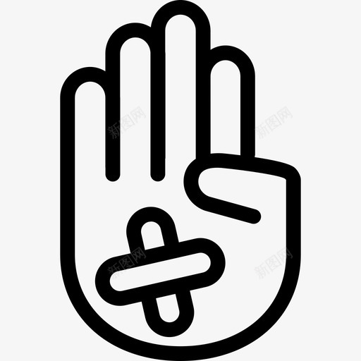 手显示手掌轮廓与创可贴医疗身体部位图标svg_新图网 https://ixintu.com 医疗 手显示手掌轮廓与创可贴 身体部位