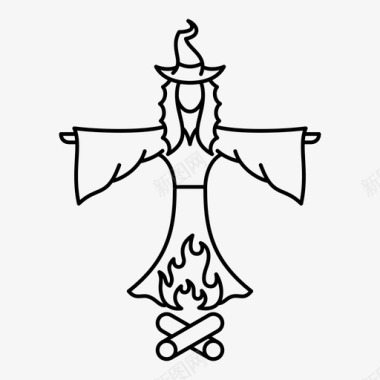 燃烧女巫传说中世纪图标图标