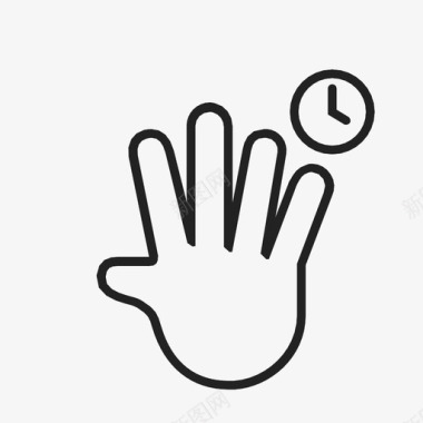 用四个手指按住用户体验触摸手势图标图标