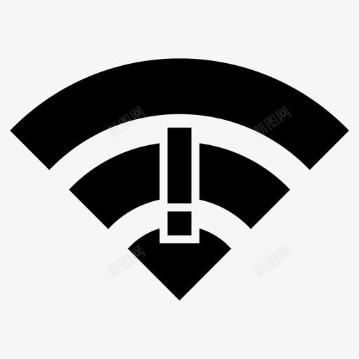 警报wifi图标svg_新图网 https://ixintu.com 警报wifi