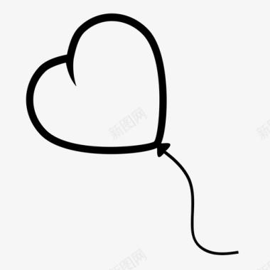 心形气球烛光情人节图标图标