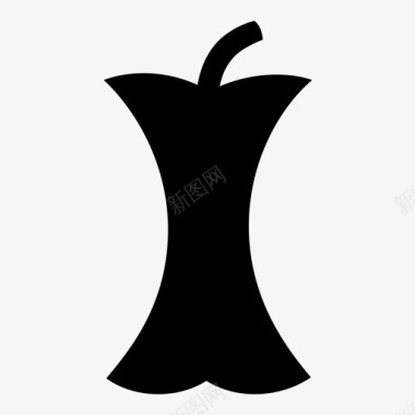 苹果核轮廓种子图标图标