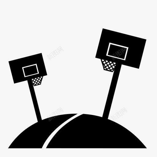 篮球场篮球圈游戏图标svg_新图网 https://ixintu.com 游戏 玩耍 篮球圈 篮球场 街道 跳跃