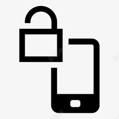 智能手机解锁手机智能手机安全图标图标