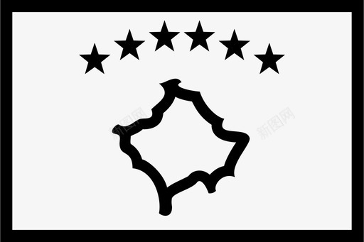科索沃国旗世界地方图标svg_新图网 https://ixintu.com 世界 国家 地区 地图 地方 地理 科索沃国旗 轮廓世界旗帜