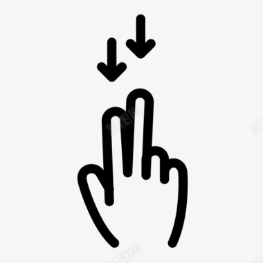 两个手指向下拖动交互手势屏幕手势图标图标