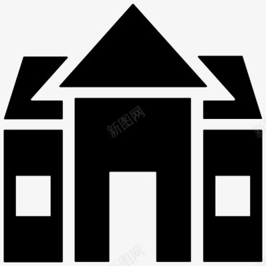 住宅城镇避难所图标图标