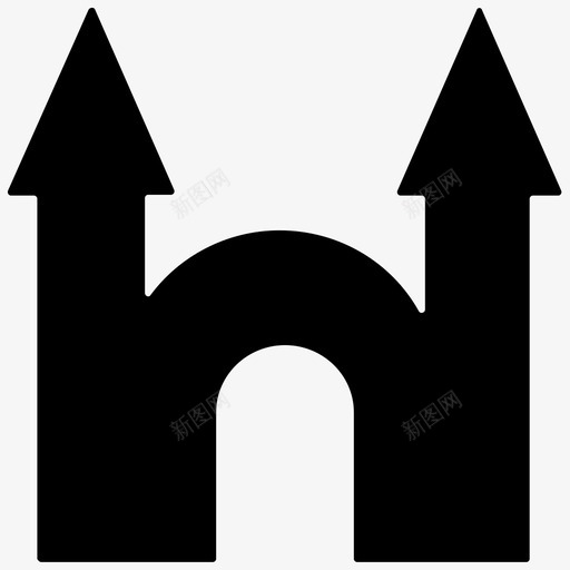 城堡建筑要塞图标svg_新图网 https://ixintu.com 中世纪 历史建筑 城堡 塔楼 建筑 建筑实心图标 要塞