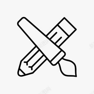 铅笔和画笔艺术数码艺术图标图标