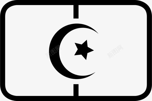 阿尔及利亚国旗条纹星星图标图标