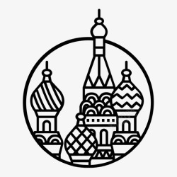 矢量莫斯科城堡克里姆林宫塔楼皇室图标高清图片