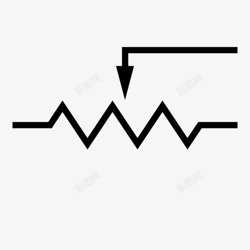 变阻器电子元件五金件图标svg_新图网 https://ixintu.com 五金件 变阻器 技术 电子元件 电气元件 电阻