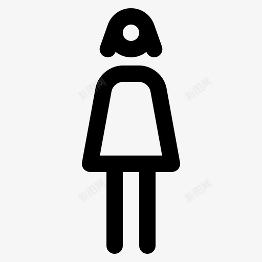 女性站立标牌图标svg_新图网 https://ixintu.com 人物 头像 头发 女性 标牌 浴室 站立 身材