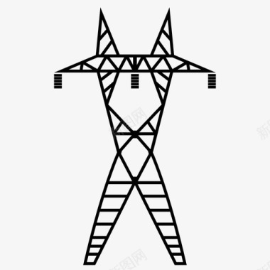 电力线电压电网图标图标