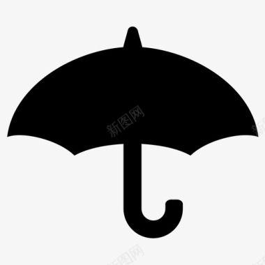 伞雨弯柄伞图标图标